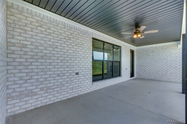 view of patio / terrace with ceiling fan