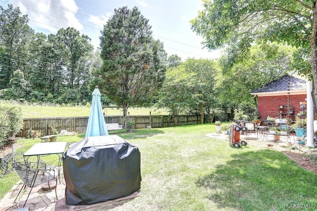 view of yard featuring a patio area