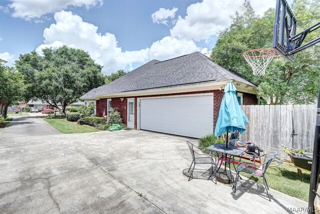 view of garage