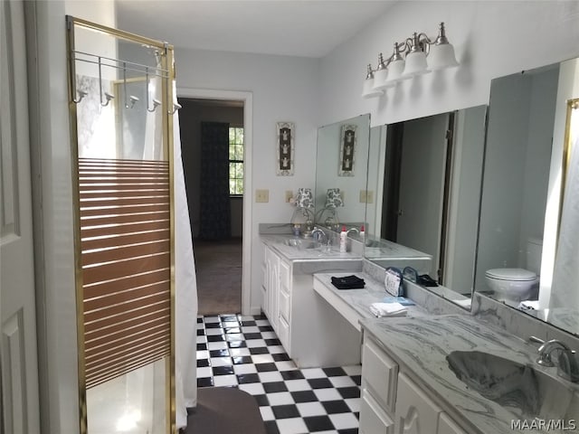 bathroom with toilet and vanity