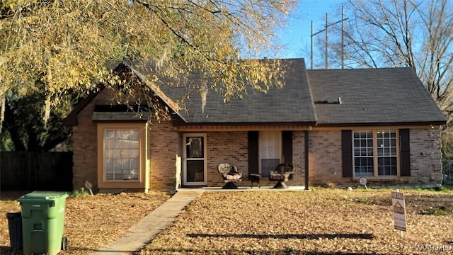 view of front of house with a patio area