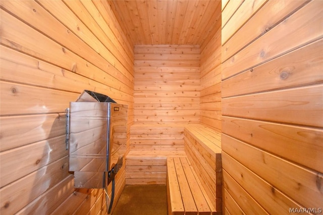 view of sauna