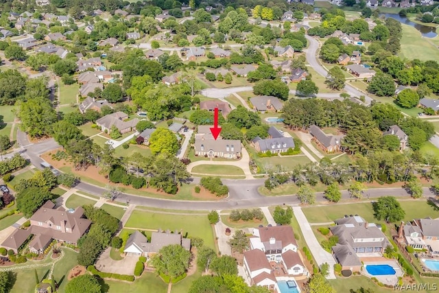 bird's eye view with a residential view