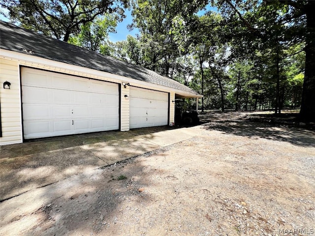 view of garage