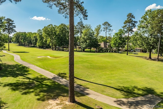 view of property's community featuring a lawn