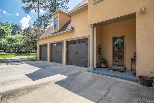 view of garage