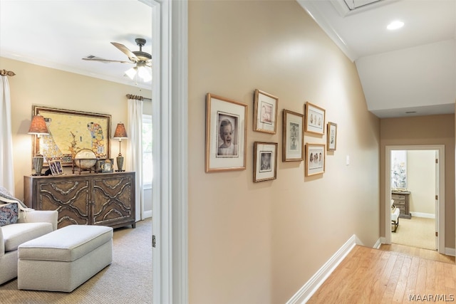 hall featuring hardwood / wood-style floors