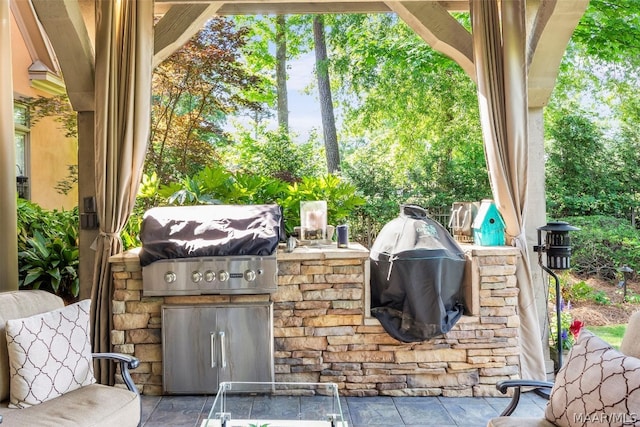 view of patio / terrace featuring a grill and area for grilling