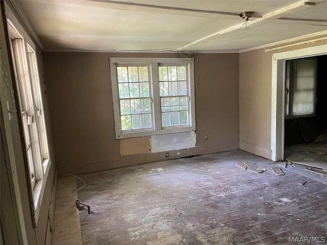 empty room with crown molding