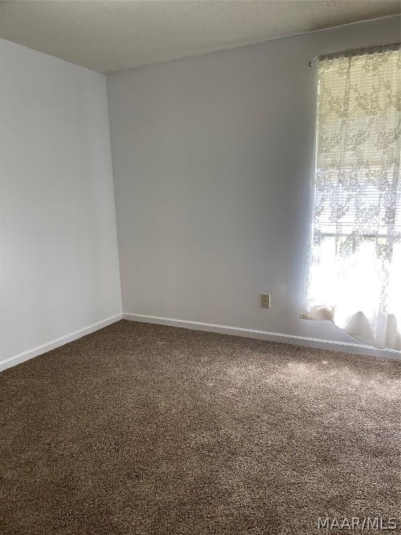 spare room featuring carpet and baseboards