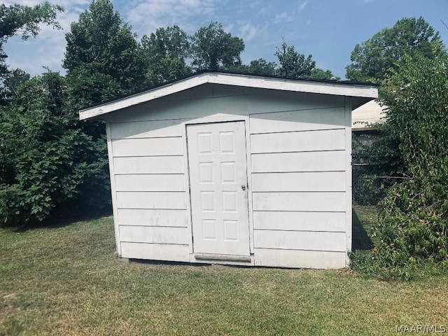 view of shed