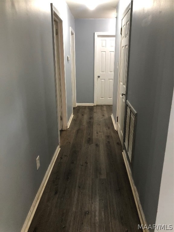 hall featuring dark hardwood / wood-style flooring