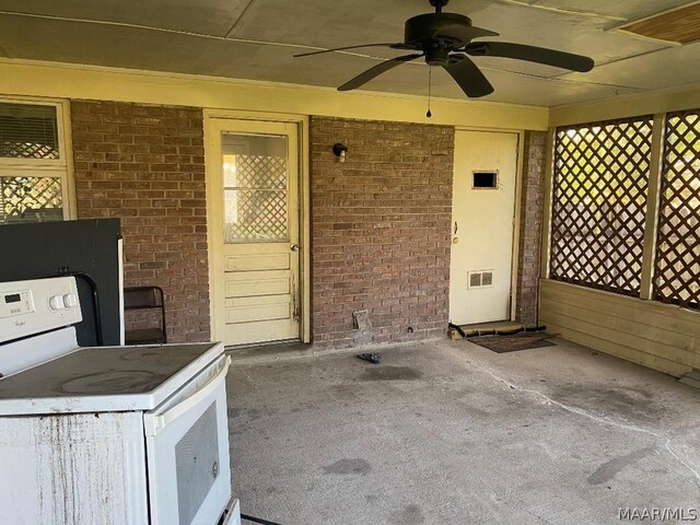 view of patio / terrace with ceiling fan