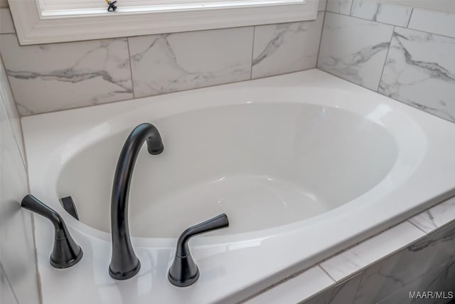 room details featuring a bathtub and a sink