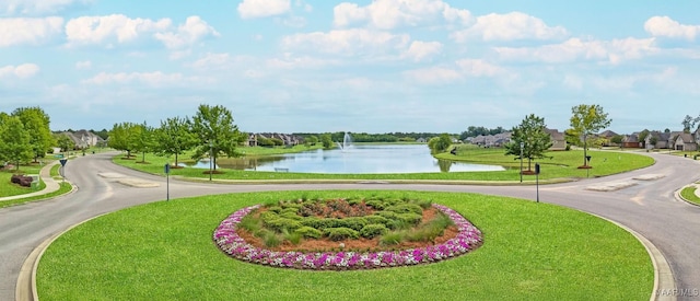 1426 Barret Park Way, Montgomery, AL 36117 - view of community with a water view, a lawn, and curved driveway