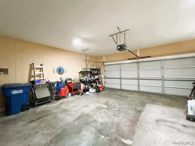 garage featuring a garage door opener