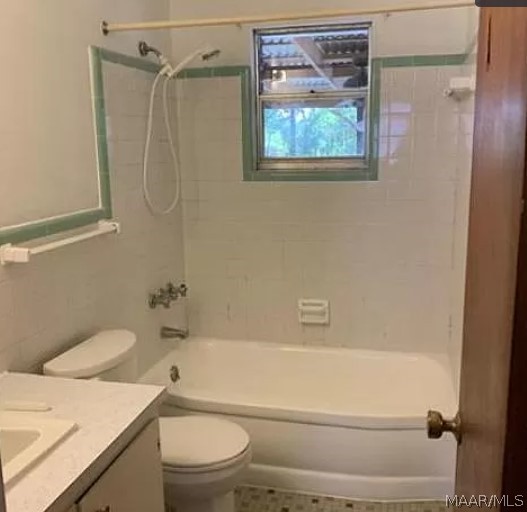 3308 Harrison Rd, Montgomery, AL 36109 - full bath with toilet, vanity, and bathtub / shower combination