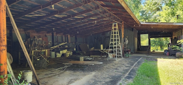 misc room featuring vaulted ceiling