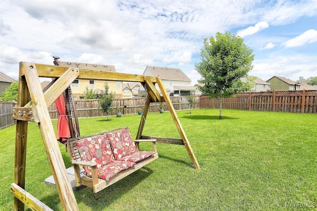 view of yard featuring a playground