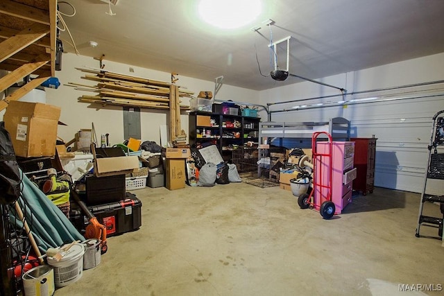 garage featuring a garage door opener