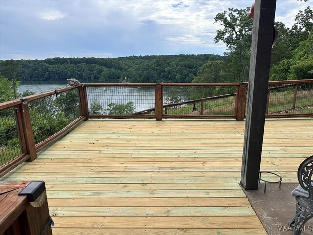 1086 Riverknolle Rd, Tallassee, AL 36078 - deck with a wooded view and a water view