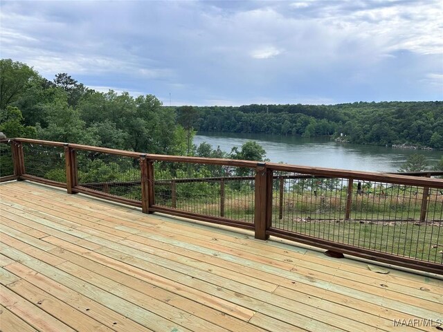 1086 Riverknolle Rd, Tallassee, AL 36078 - deck with a wooded view and a water view