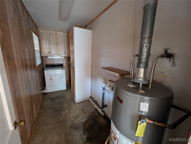 utilities featuring washer / clothes dryer and gas water heater