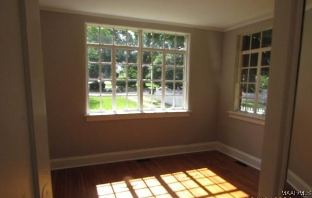 unfurnished room with plenty of natural light and wood-type flooring