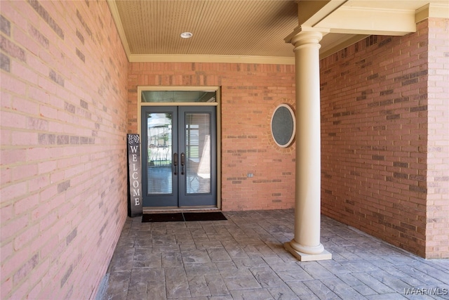 view of exterior entry with french doors