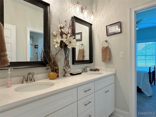 bathroom featuring double vanity