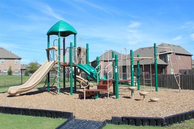 community play area with fence