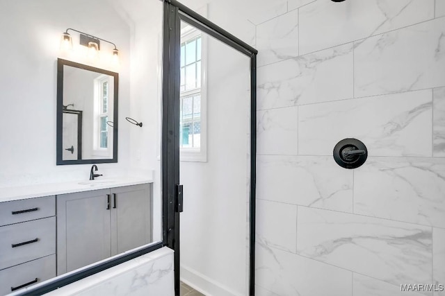 1415 Barret Park Way, Montgomery, AL 36117 - full bathroom with a tile shower, vanity, and healthy amount of natural light
