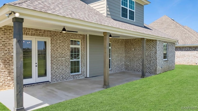 1415 Barret Park Way, Montgomery, AL 36117 - view of patio / terrace with a ceiling fan and french doors