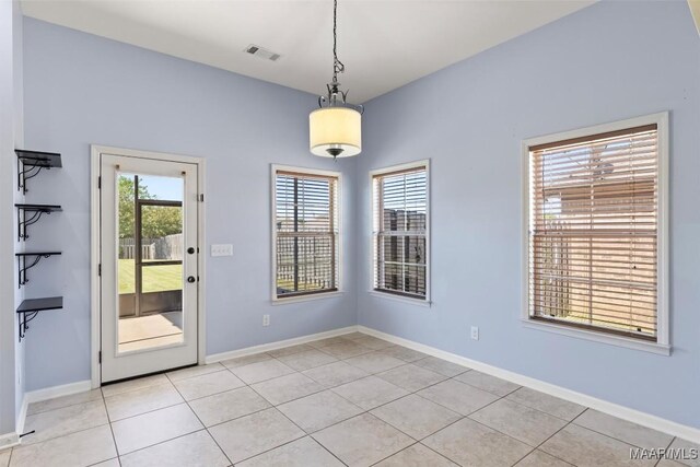 interior space with light tile patterned flooring