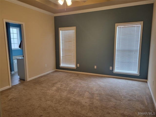 1315 Richton Rd, Montgomery, AL 36117 - carpeted empty room with crown molding, ceiling fan, and baseboards