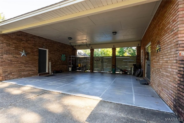 exterior space featuring an attached carport