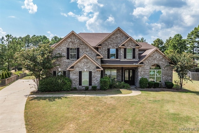 craftsman-style house with a front lawn