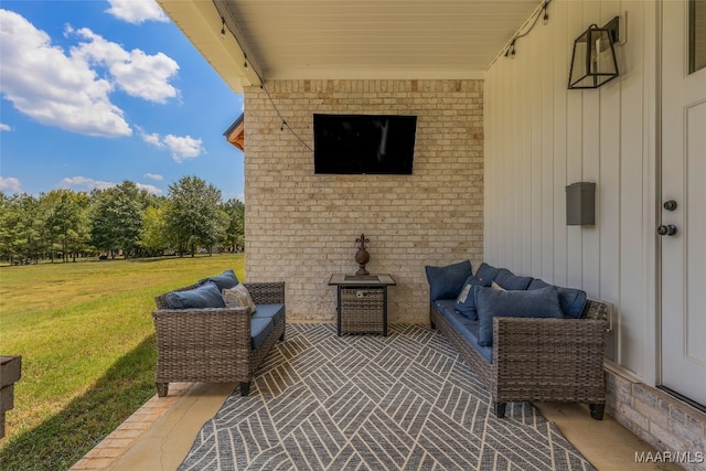 view of patio / terrace featuring an outdoor hangout area