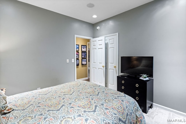 bedroom featuring carpet