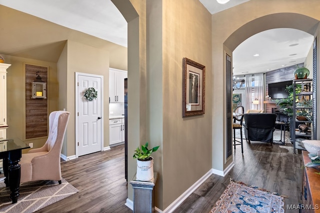 interior space featuring dark hardwood / wood-style floors