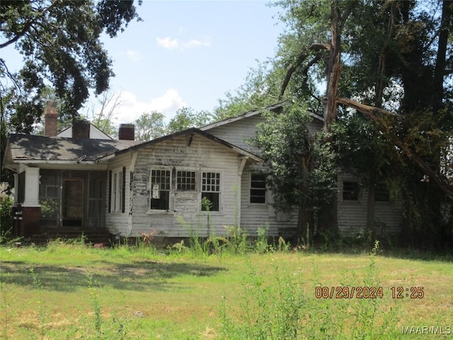 exterior space with a chimney