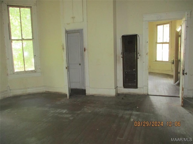 spare room featuring hardwood / wood-style floors