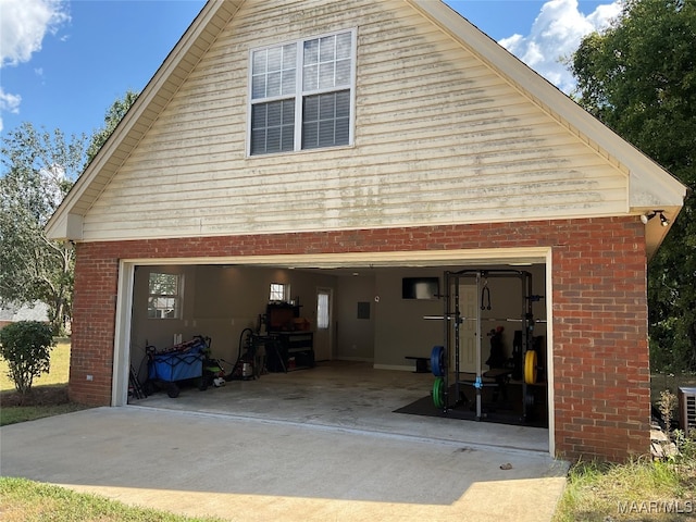 view of garage