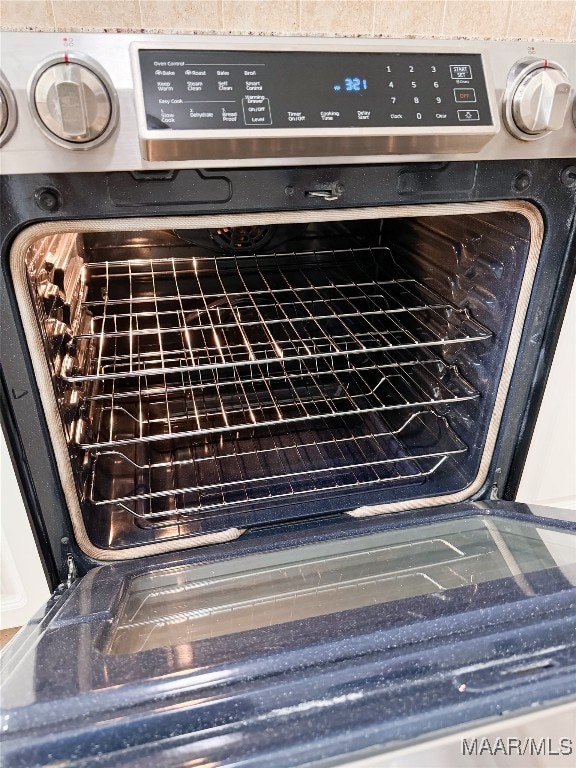 details featuring stainless steel stove