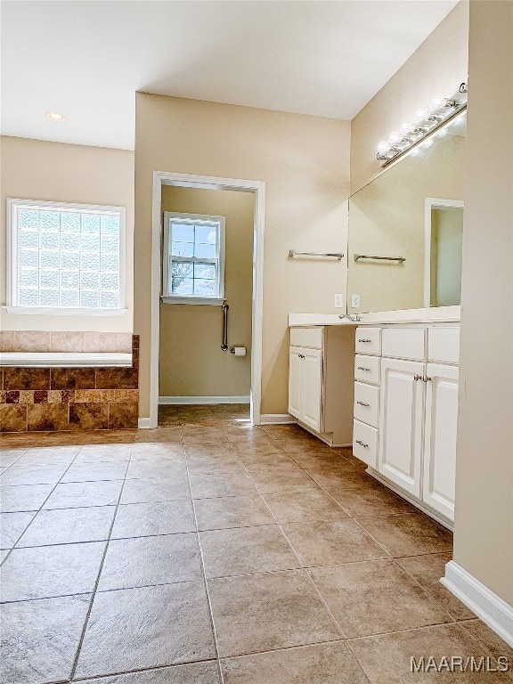 bathroom featuring vanity and tile patterned floors