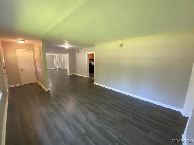 unfurnished living room featuring dark hardwood / wood-style flooring