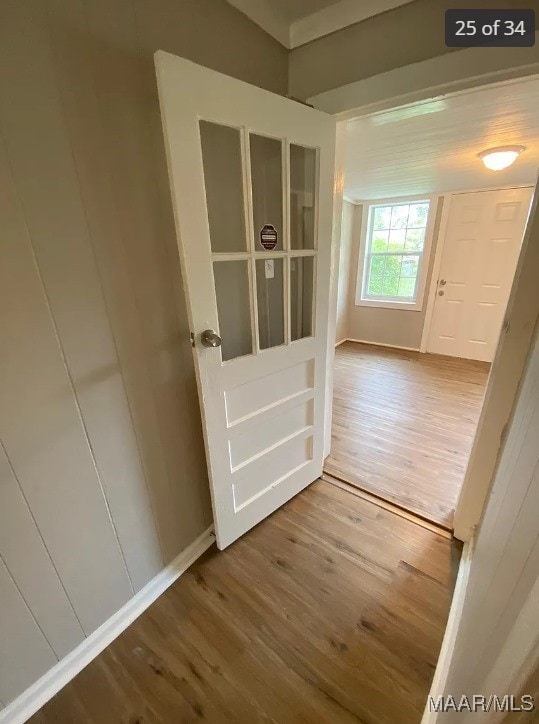 hall featuring hardwood / wood-style floors