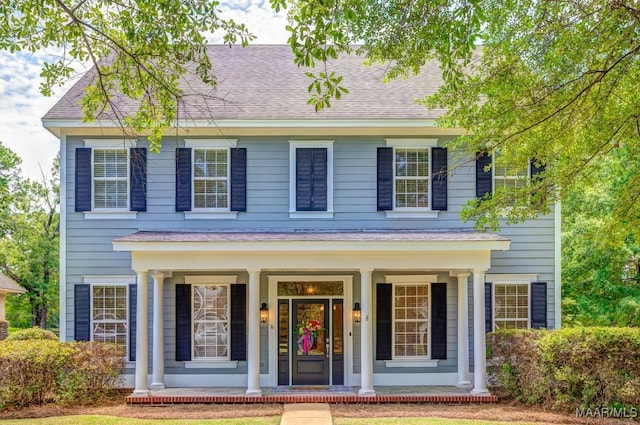 view of front of property with covered porch