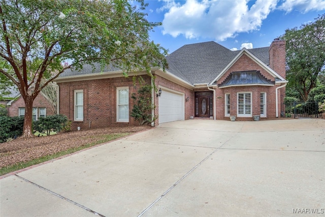 view of front facade with a garage