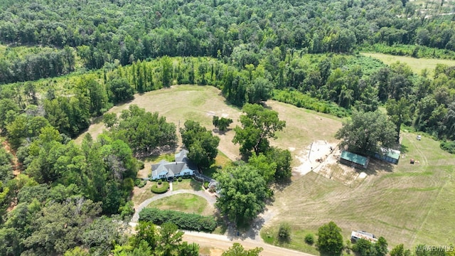 drone / aerial view with a rural view